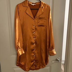 Orange Silky Dress